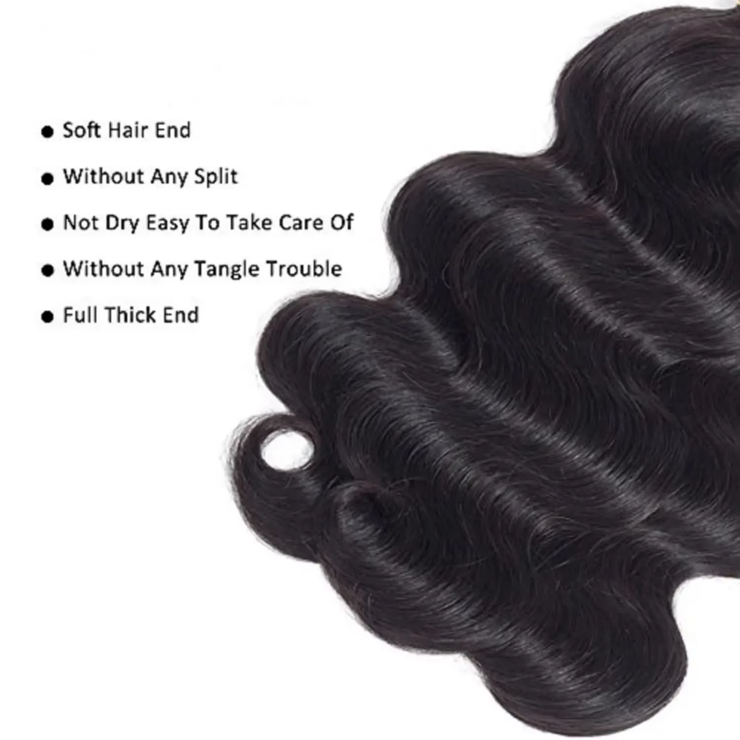 Extensions de cheveux humains brésiliens Remy ondulés couleur naturelle, 1/3/4 pièces, 38-40 pouces