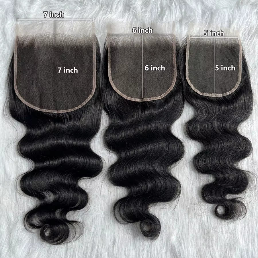 Perruque Lace Closure Body Wave Invisible HD-brûleur, Cheveux Vierges Lisses, Pre-Plucked, Petits Nm