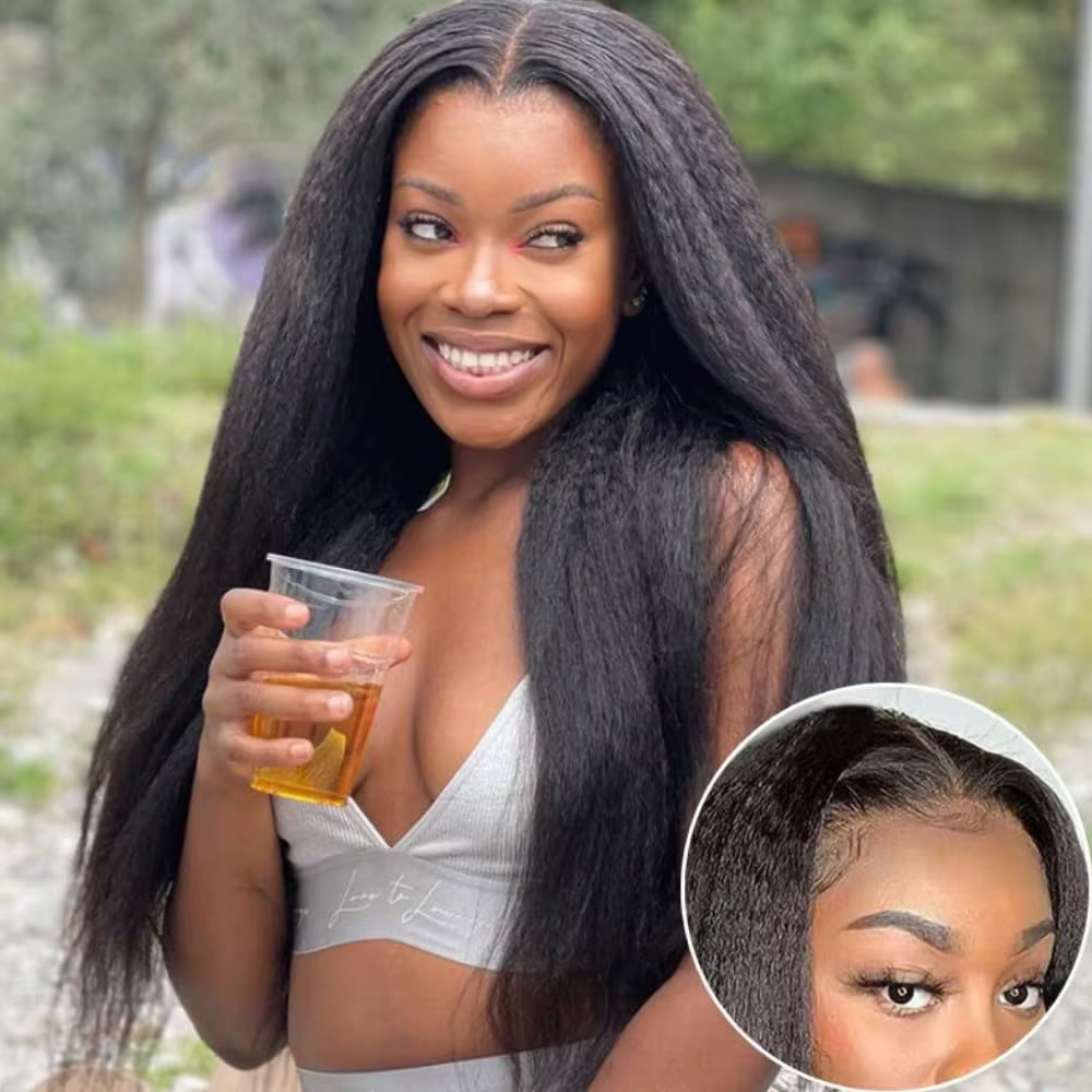 Perruque Yaki synthétique lisse et crépue noire naturelle, perruque Yaki lisse pour femmes, usage qu