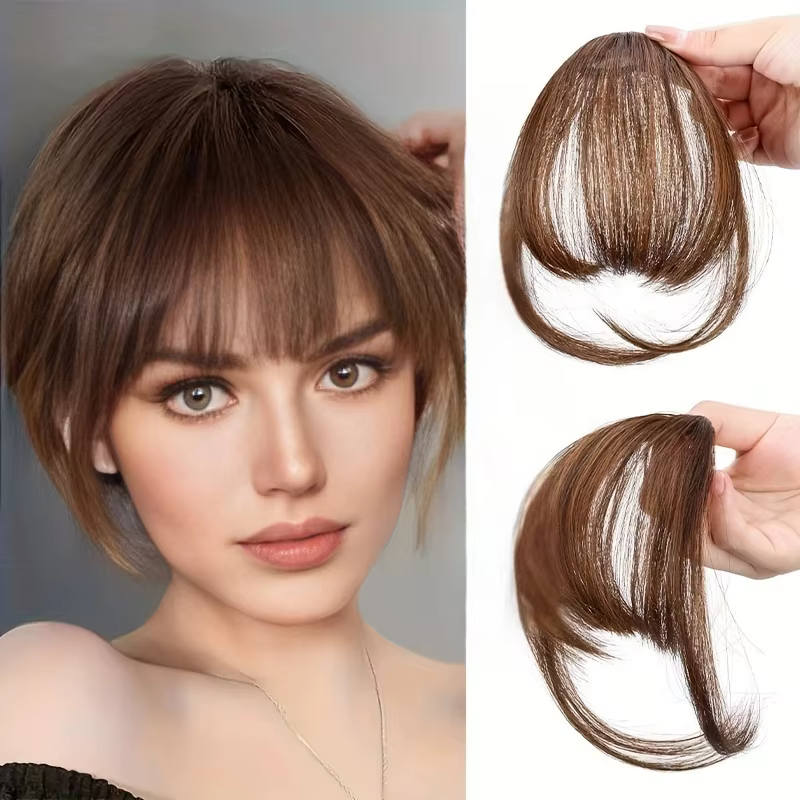 Extension capillaire synthétique lisse à Clip, fausse frange, postiche pour femmes, frange quotidien