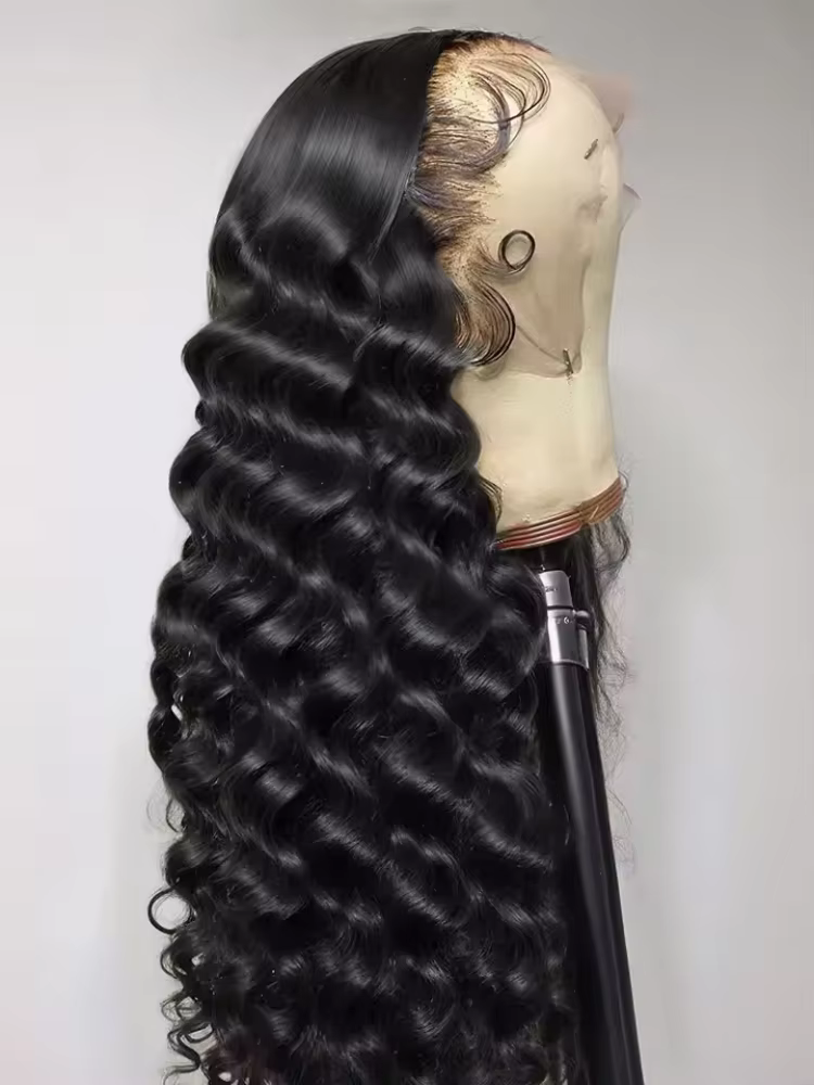 300 densité lâche vague profonde 13x6 Hd dentelle avant perruque de cheveux humains pour les femmes