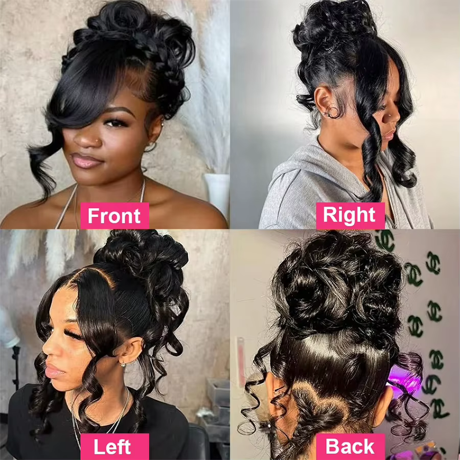 Invisi-strap 360 dentelle frontale vague de corps cheveux humains sans colle perruques avec cordon d