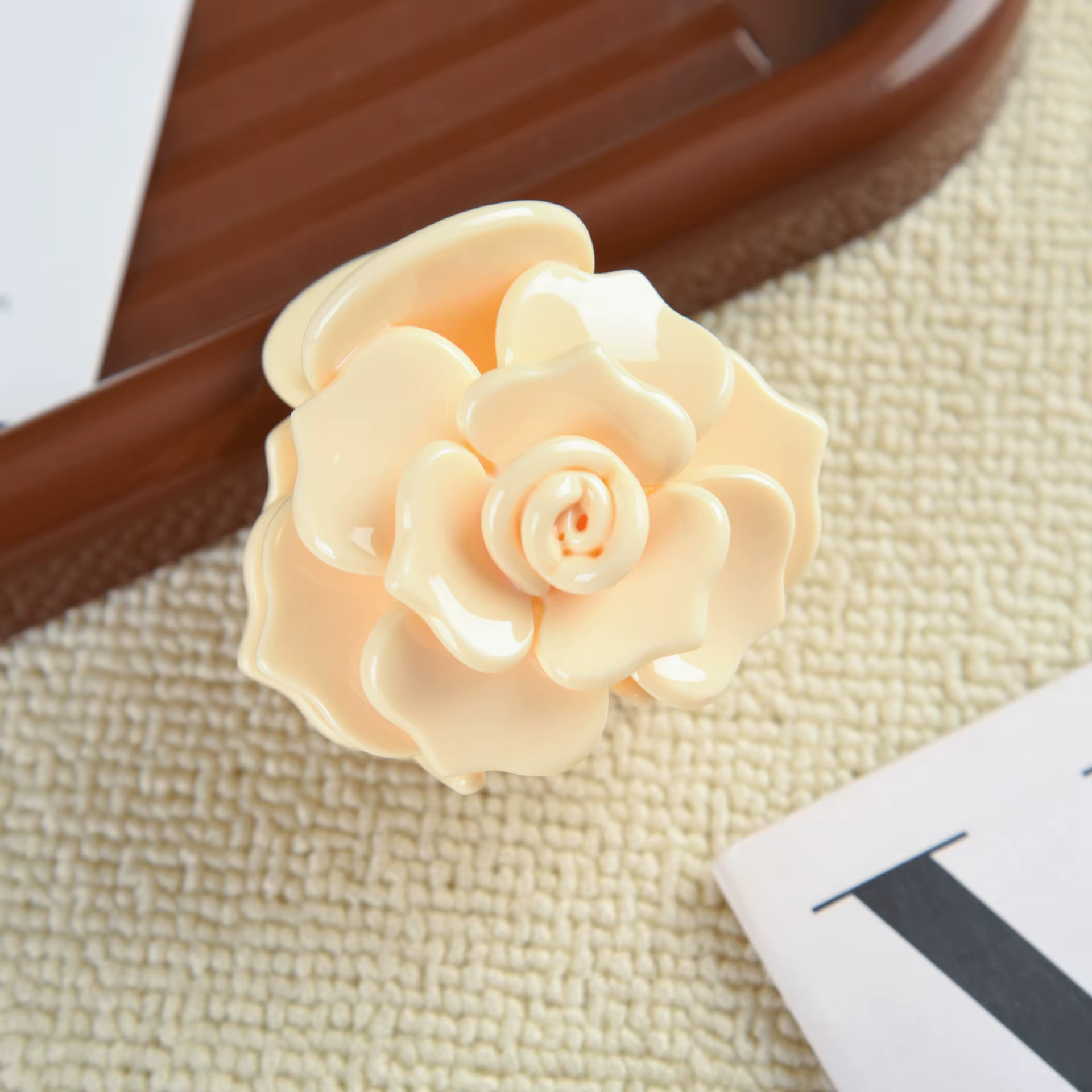 Pince à cheveux élégante en forme de rose, clips floraux 3D en acrylique, style romantique français,