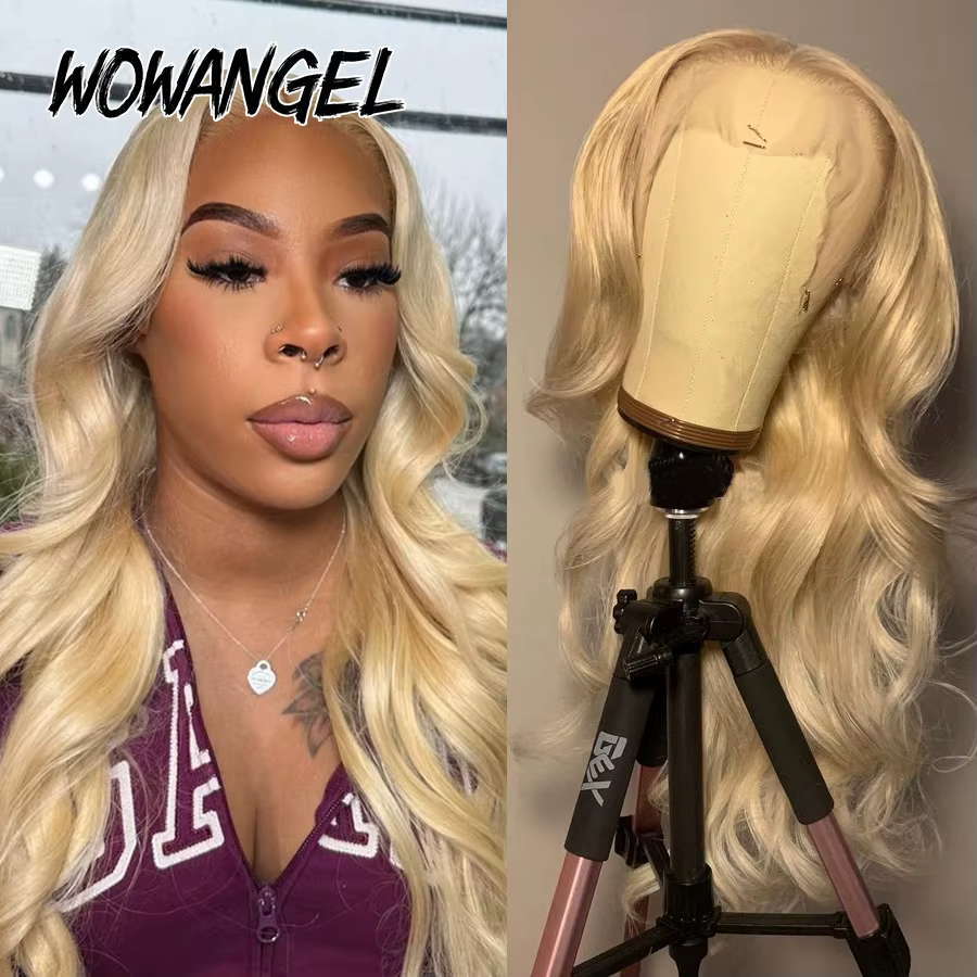 Wow Angel-Perruque Body Wave Blonde, Perruques Lace Front, 13x6, 13x4 HD, Frmetals Human Hair, Melt