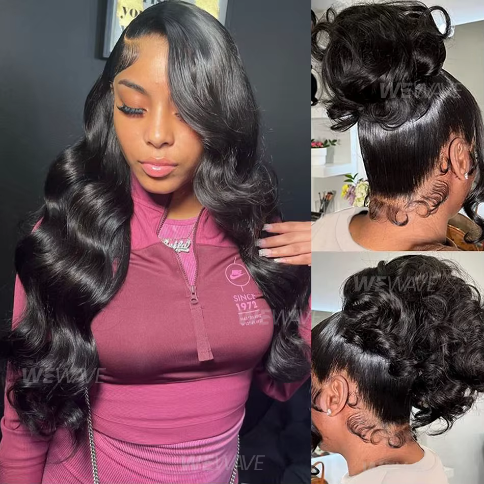Perruques en cheveux humains ondulés, Perruque 360 Full Lace pré-épilée, Perruque frontale HD Lace 1