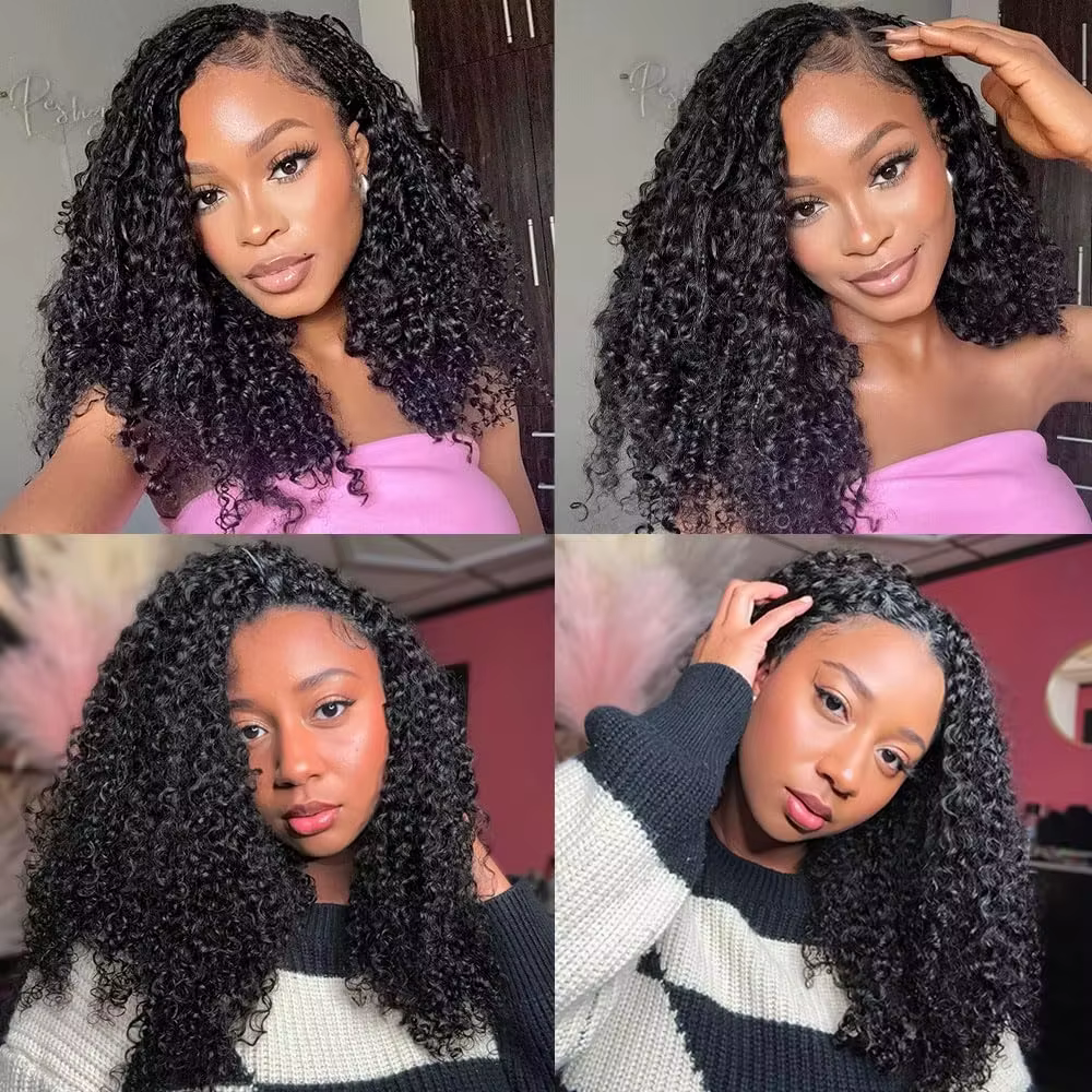 Dialola Wigs 12A Petites spirales bouclées, mèches bouclées crépues, cheveux humains pour crochet, t