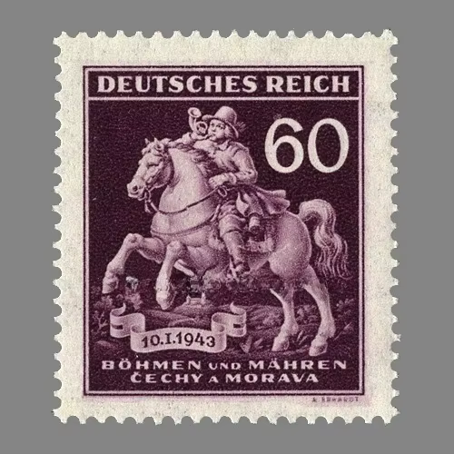 1 pièce/ensemble de nouvelles timbres-poste de Bohême et de Moravie 1943, timbres-poste du siecle XV