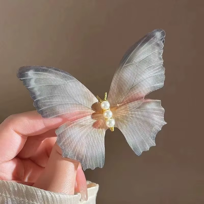 Pinces à cheveux rétro en dentelle papillon pour femmes, belles pinces à cheveux pastorales, nouveau
