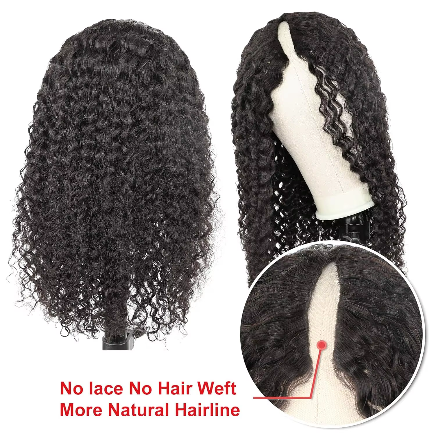 Perruque Brésilienne Ondulée 250 Naturelle, Cheveux Humains, Rapide, Facile à vitation, Sans Colle,