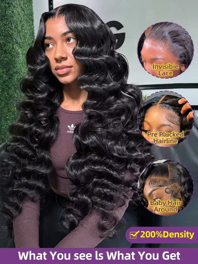 Perruque Lace Frontal Wig naturelle bouclée, cheveux humains, Deep Wave, 40 pouces, 13x6, 13x4, HD,
