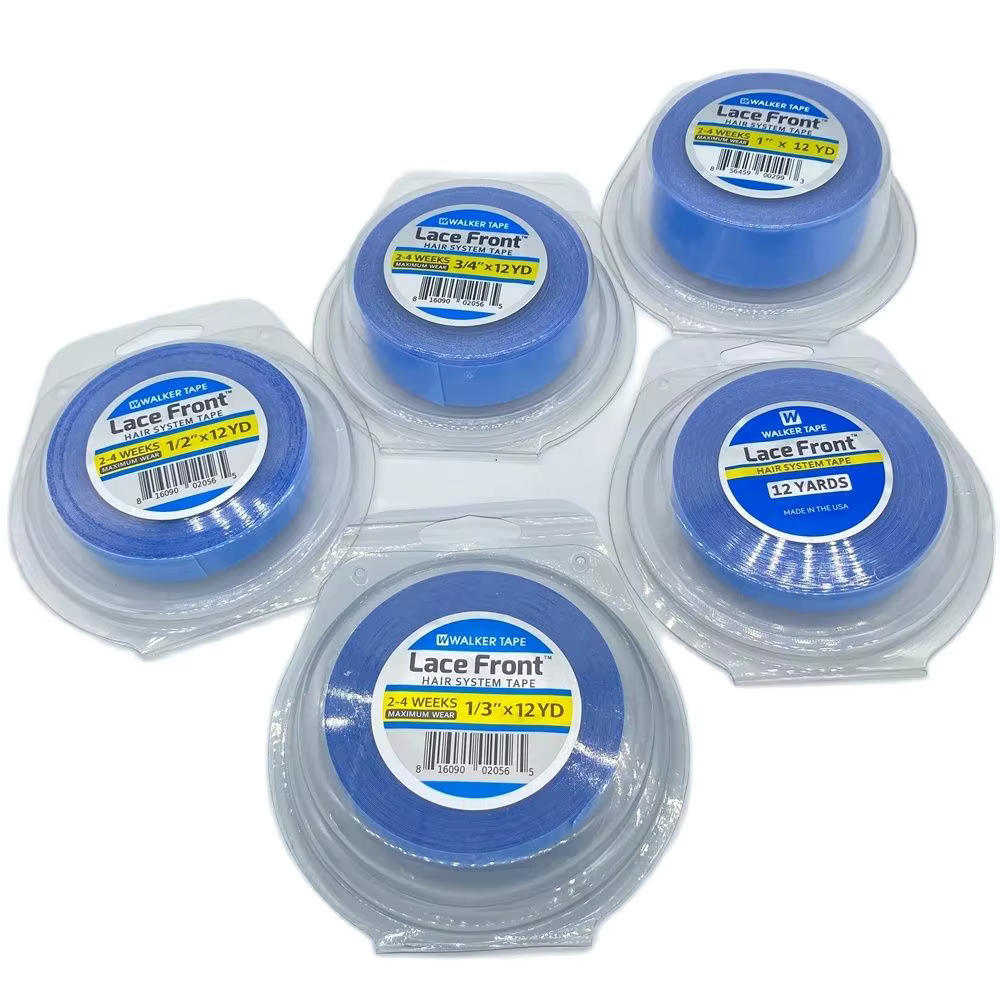 Tout avec boîte 0.8/1.0/1.27 cm largeur 12 yards ruban avant en dentelle bleue ruban Double face rub