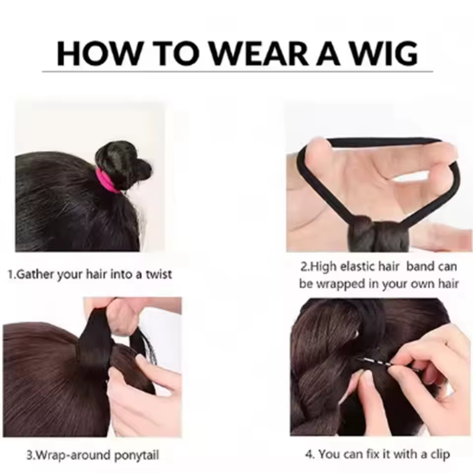 Ru mi Tresses synthétiques, queue de cheval violette, coiffure de déguisement, 24 pouces de long, av