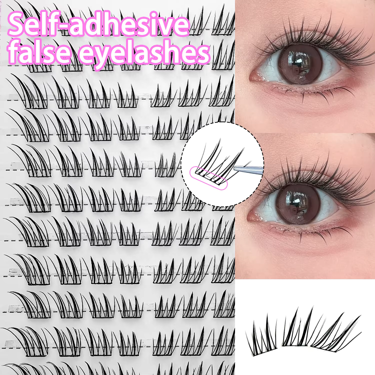 Faux cils sans colle Fox Eye, faciles à appliquer, adaptés aux débutants, naturels, doux et réutilis