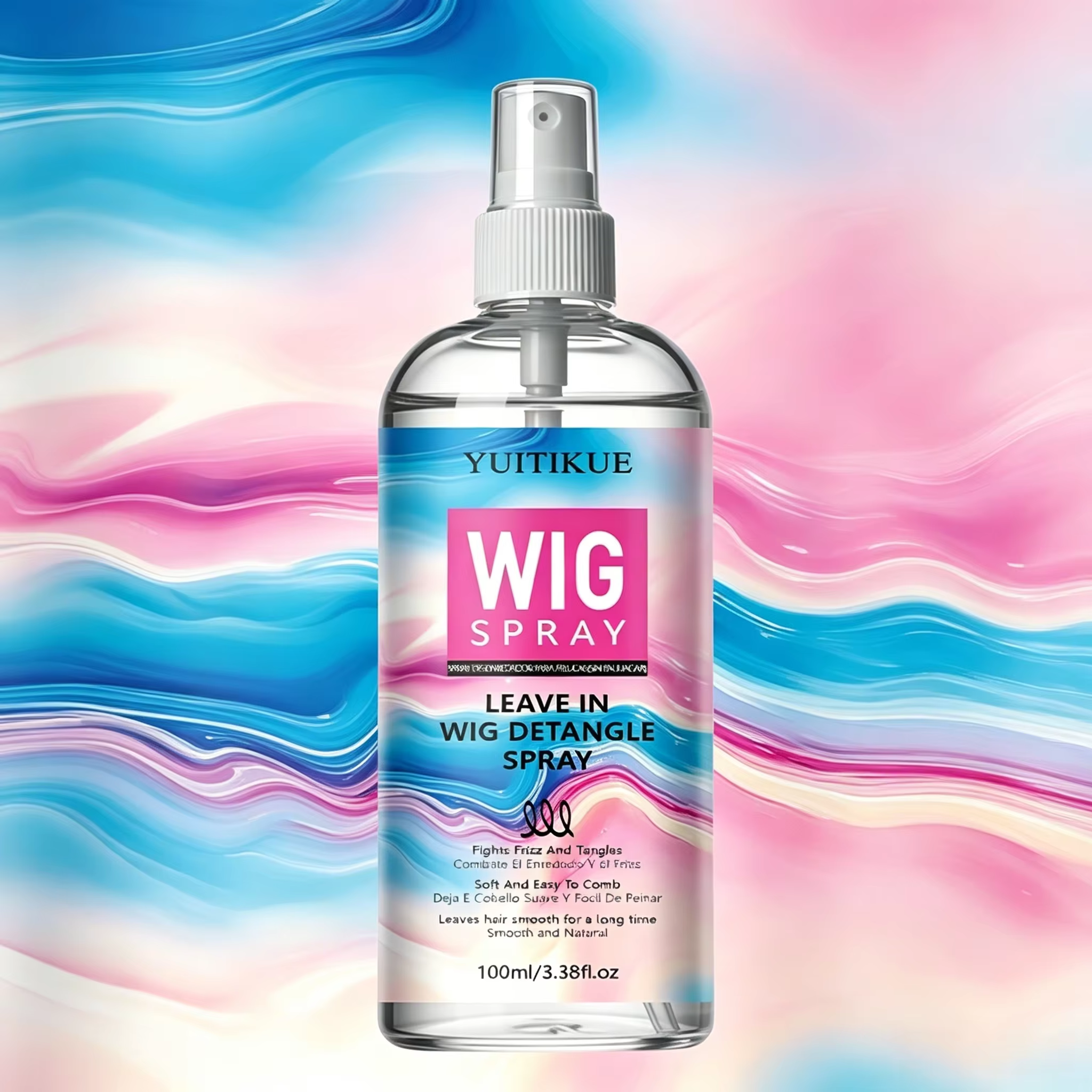 Spray démêlant sans rinçage 100 ml pour perruques – Soin longue durée anti-nœuds et anti-frisottis p