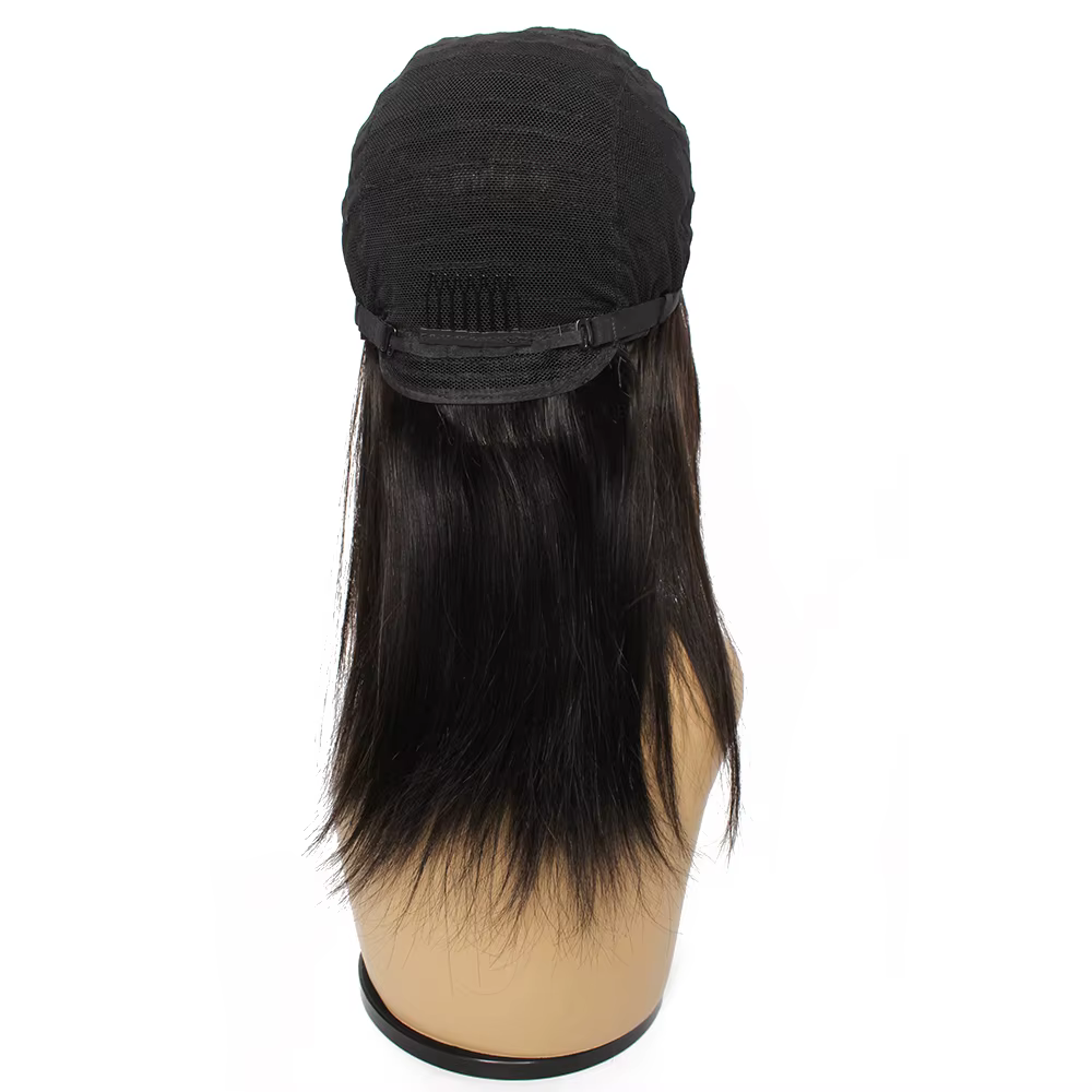 Perruque Lace Closure 4x4 de 12-18 pouces en cheveux humains pour femme noire, perruque Lace T Part