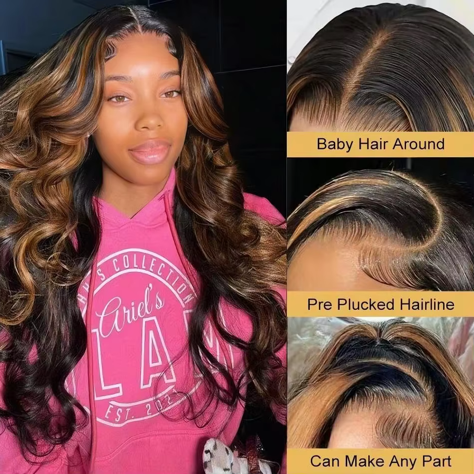 Perruques de cheveux humains sans colle prêtes à porter mettre en évidence 13x6 perruque frontale en