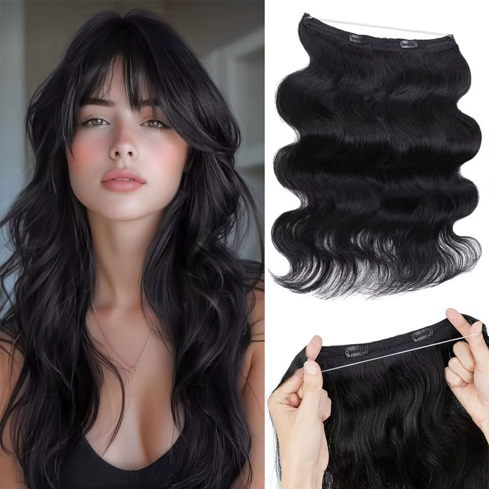 Extension de cheveux en fil Remy cheveux humains Invisible dentelle fil pince dans l'extension de ch