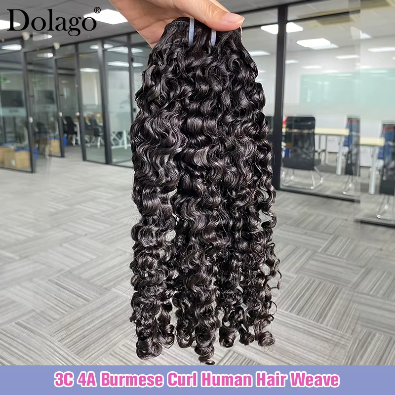 Lots de Cheveux Bouclés Birmans 3C 4A, Tissages de Cheveux Humains Vierges, Extensions de Cheveux Hu