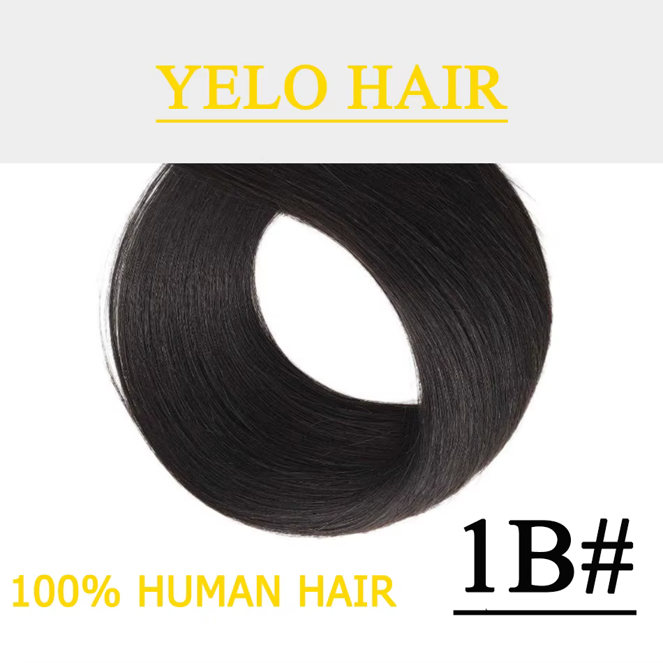 Chignon en cheveux humains lisses avec effet balayage, extension type scrunchie ou donut pour chigno