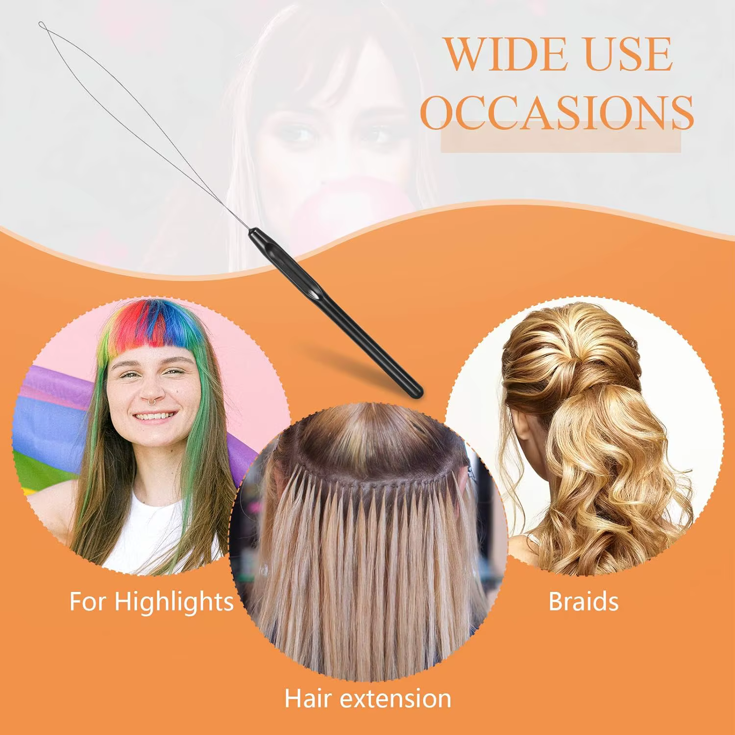 100 pièces outils d'extension de cheveux et outil de dispositif de perles pour les fournitures d'ext