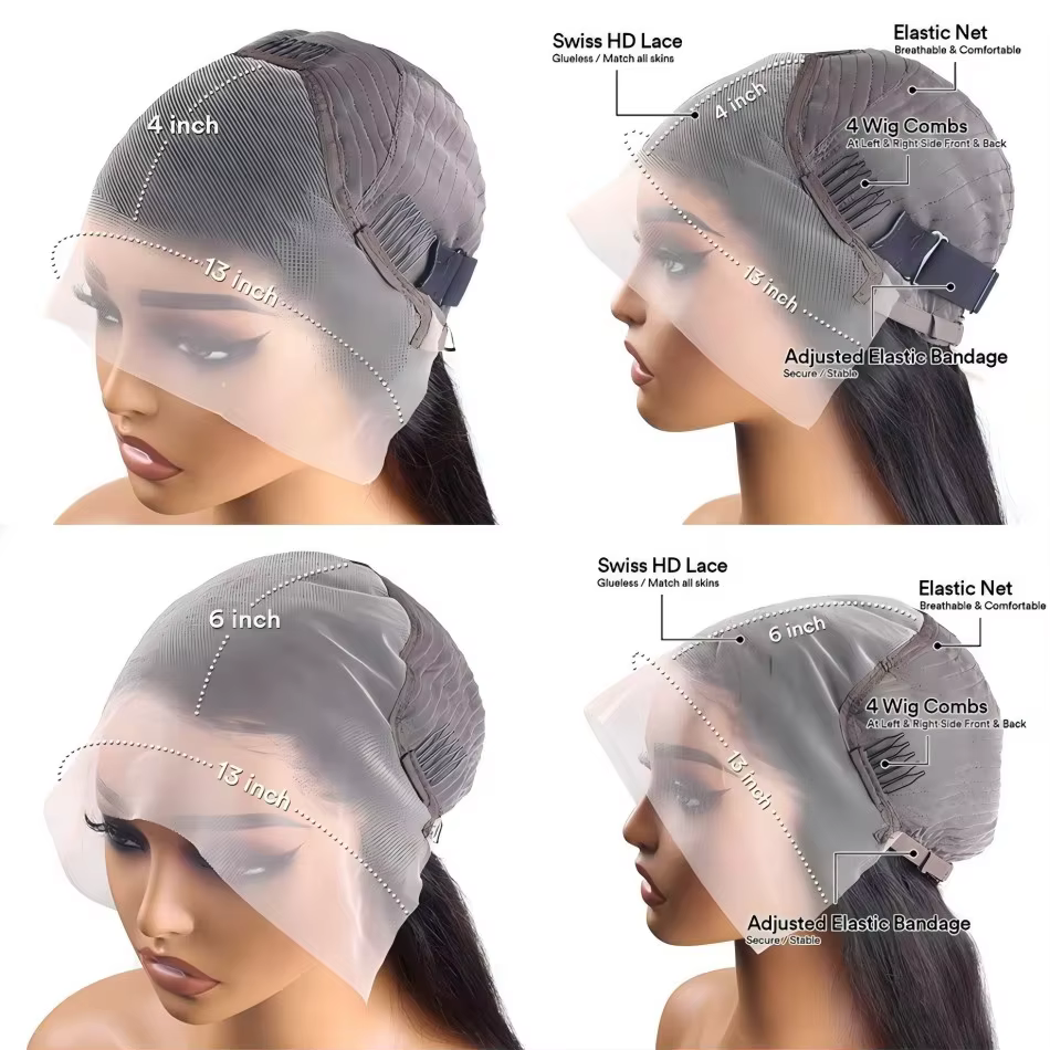 250% densité chocolat brun vague profonde perruques cheveux humains 13x4 13x6 HD dentelle avant perr