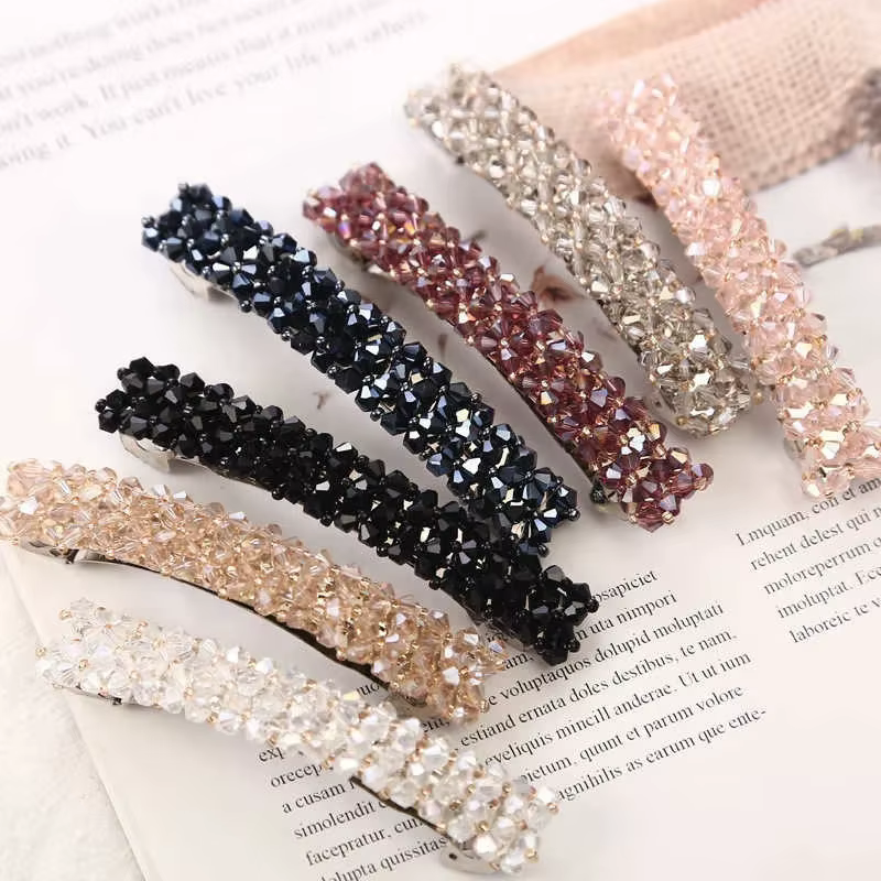 Pinces à cheveux de printemps en cristal, épingles, perles faites à la main, Barrettes pour femmes e