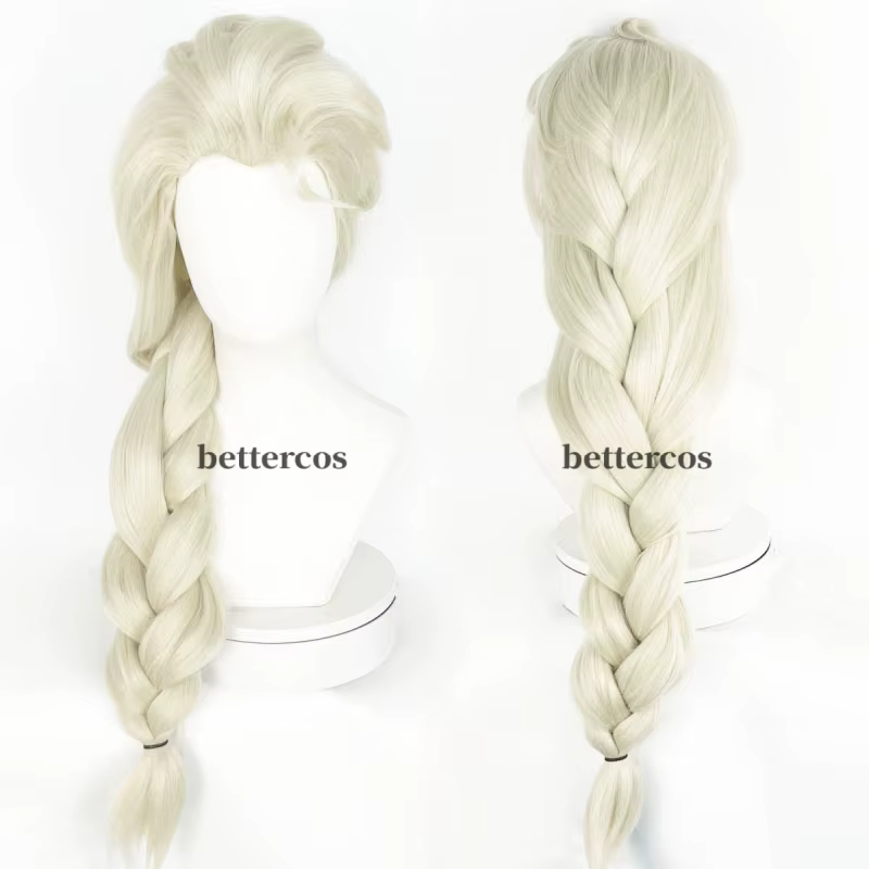 Perruque Elsa synthétique tressée Blonde, perruques de Cosplay de style Halloween carnaval fête jeu 