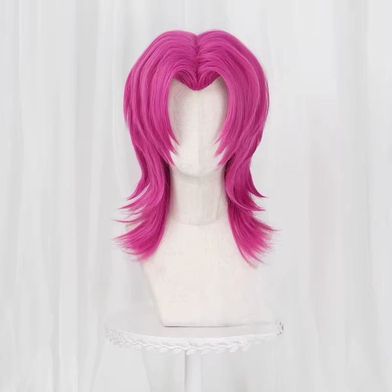 Perruque de cosplay K pop mens saja Romance, rose, cheveux courts coiffés, costumes