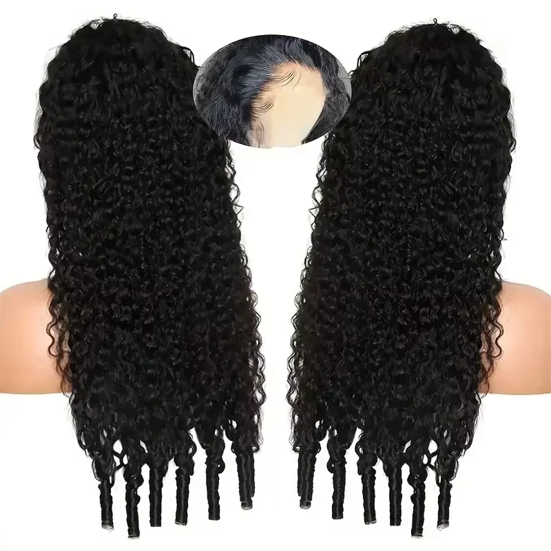 7x5 birman bouclés sans colle perruques cheveux humains 250% Permium 13x6 vague profonde dentelle av