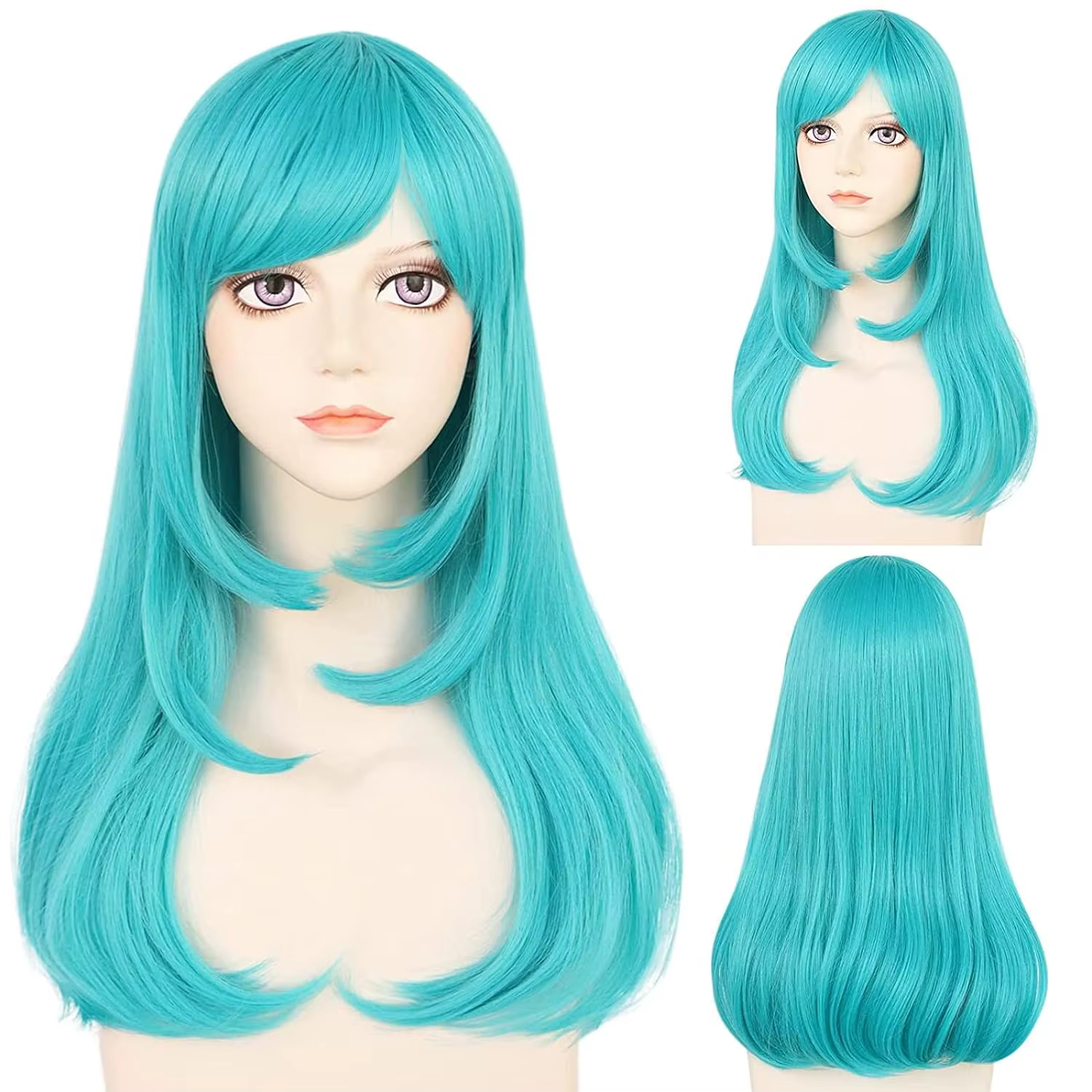 Perruque de cosplay Blue Dragon Ball Bulma pour Halloween, Noël, école, jour de Thanksgiving