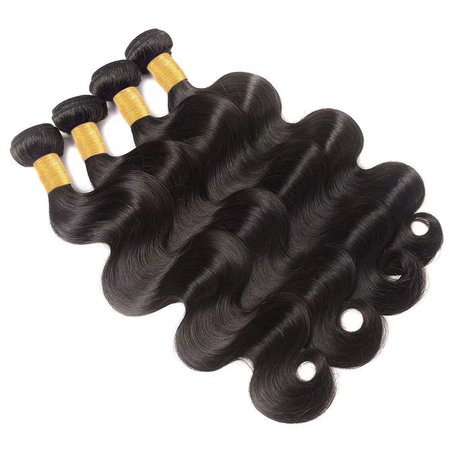 Paquets de vague de corps cheveux humains couleur noire naturelle paquet de vague de corps 30 32 34