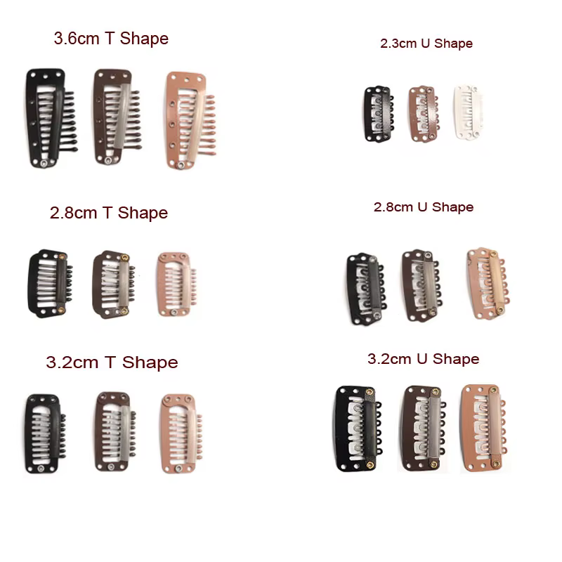 20 pièces pince dans l'extension de cheveux perruque Clips pour cheveux humains frange Snap pinces à