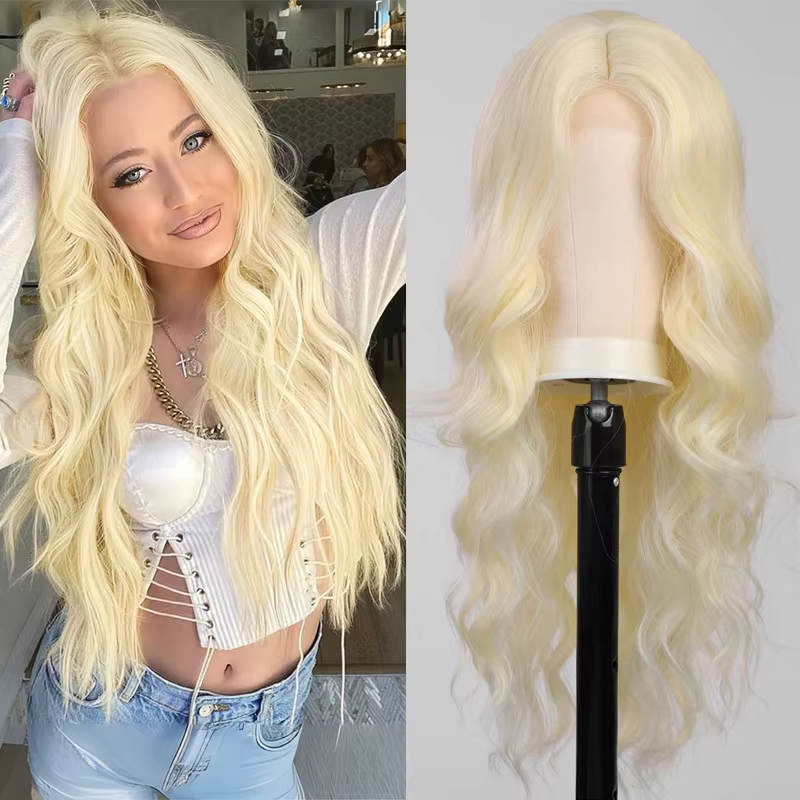 Perruque synthétique couleur vin rouge avec cheveux longs bouclés, tête de perruque complète, fête,