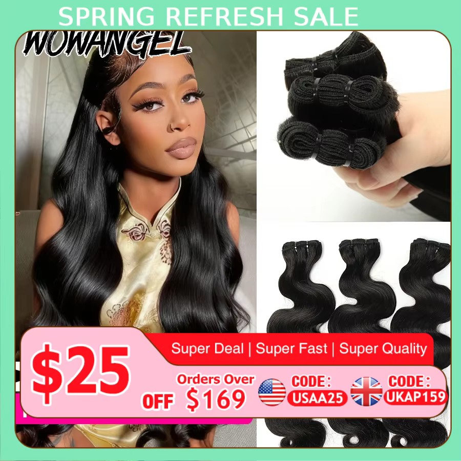 Mèches 100% naturelles Body Wave non traitées de qualité 12A, Extensions de cheveux humains pour fem