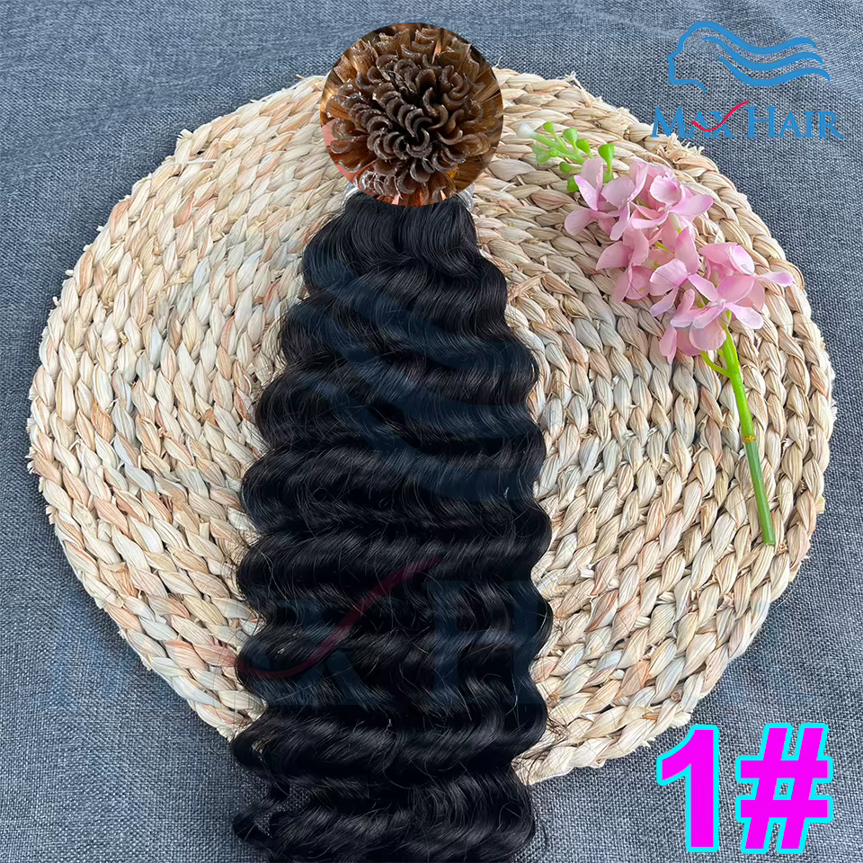Extensions de cheveux humains à pointe en U en kératine, ondulées, 18-30 pouces, extensions de cheve