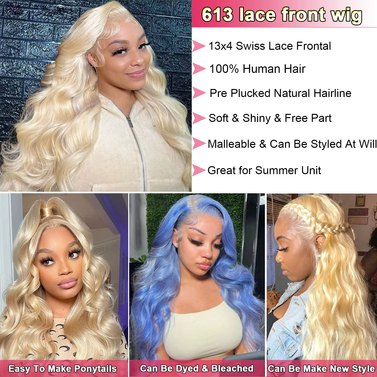 613 hd dentelle frontale perruque 13x6 dentelle frontale perruque cheveux humains pour les femmes Bl
