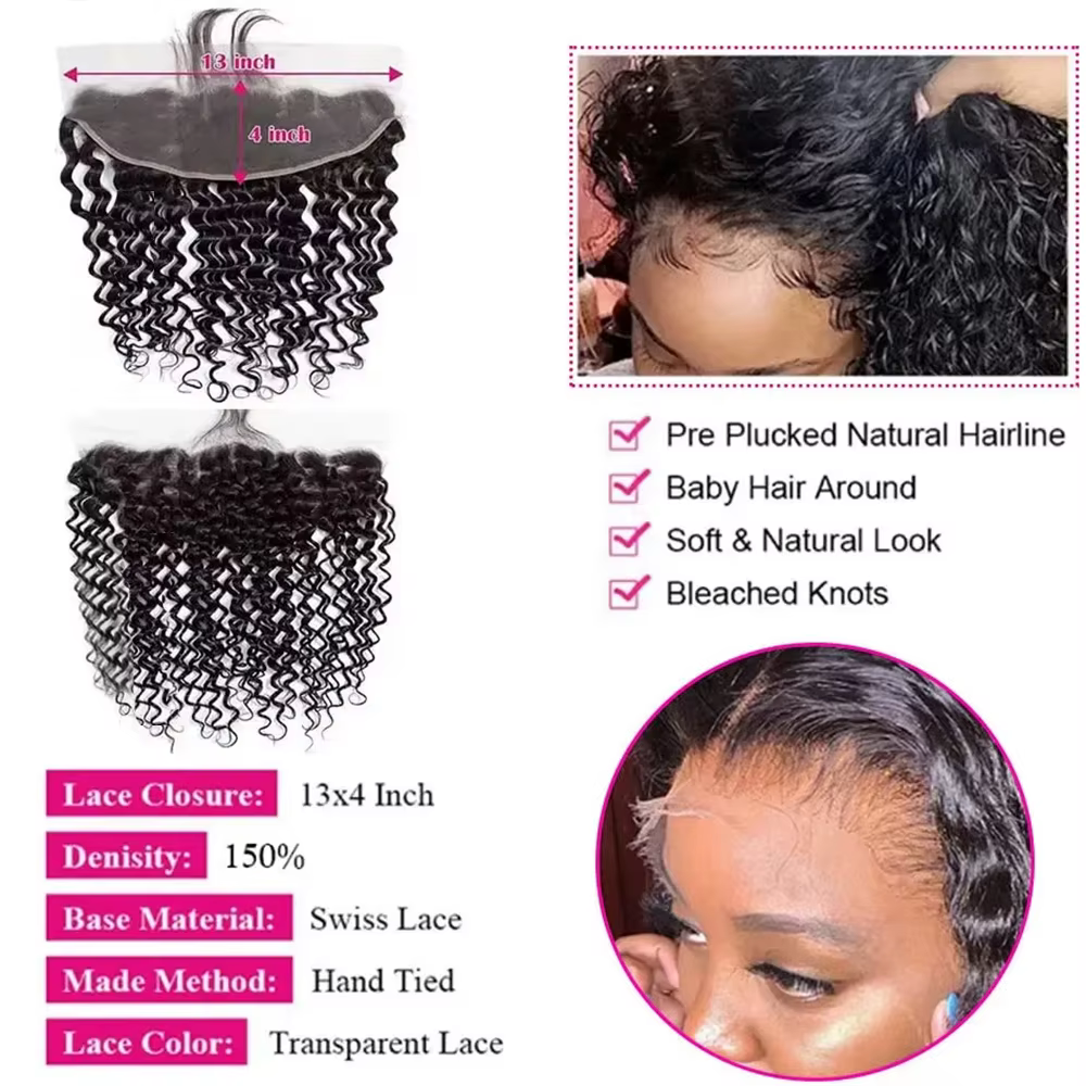 Extensions de cheveux humains 100% naturels non traités, ondulés en profondeur, volumineux et épais,