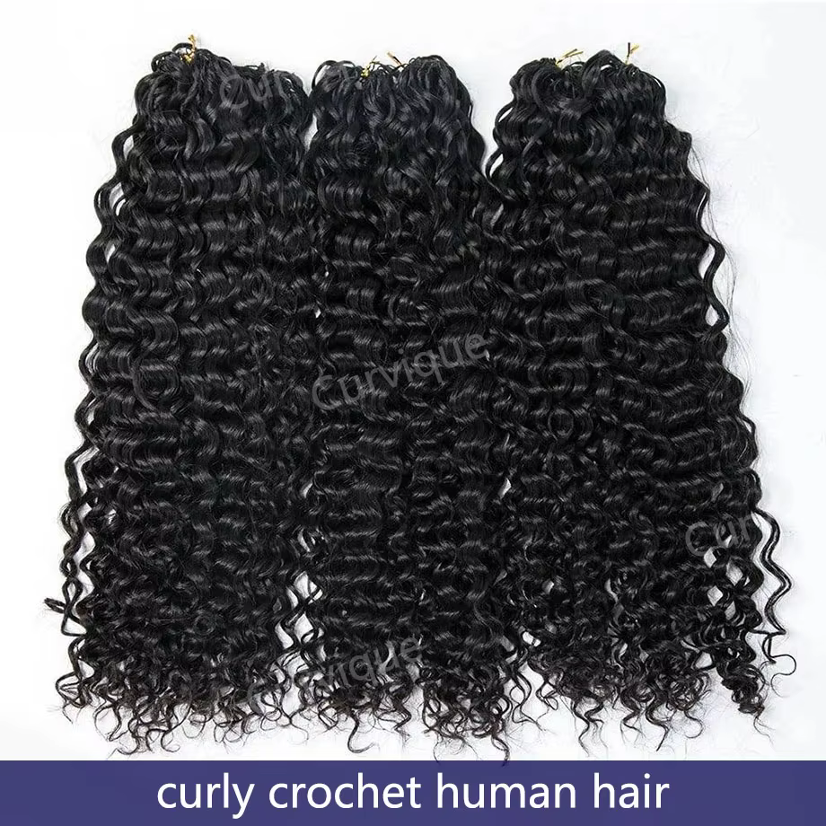Extensions de cheveux humains bouclés au crochet, style boucles birmanes, pré-séparées, sans nœuds, 