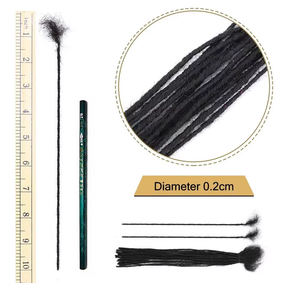 Extensions de Dreadlock cheveux humains pour hommes femmes tresses au Crochet cheveux organiques Ext