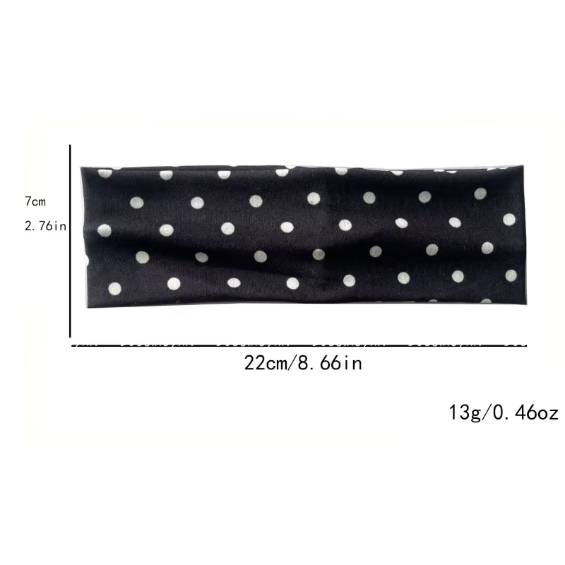 Bandeau en tissu à pois pour femme, élégant tempérament, attaches pour cheveux à large bord, bandeau