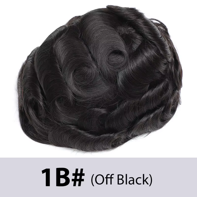 Prothèse capillaire pour hommes Toupee Versalite Mono & PU avec dentelle suisse, 100% cheveux humain