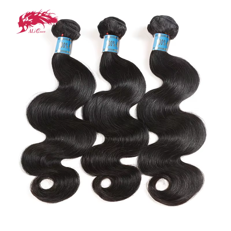 Ali Queen cheveux péruvien vague de corps cheveux humains vierges crus paquets 8 "-28" couleur natur