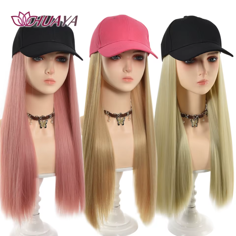 Chapeau perruques casquette avec cheveux