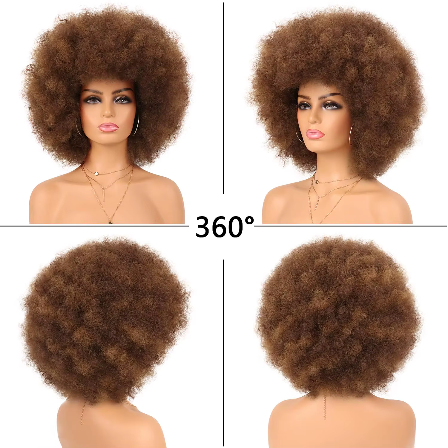 Perruque Afro bouclée blonde pour femmes noires