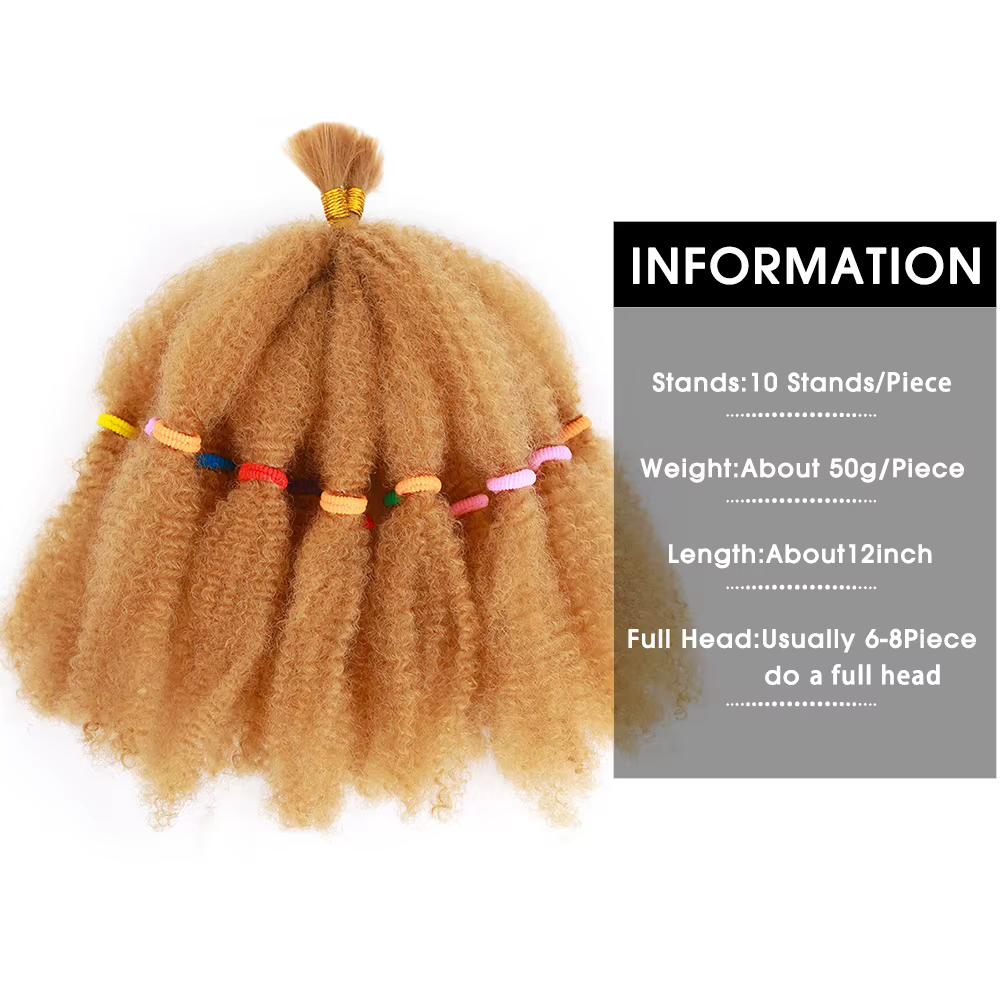 Afro crépus Marley tressage printemps torsion Crochet cheveux Extensions en vrac Faux Locs naturel noir Ombre tresses synthétiques pour les femmes