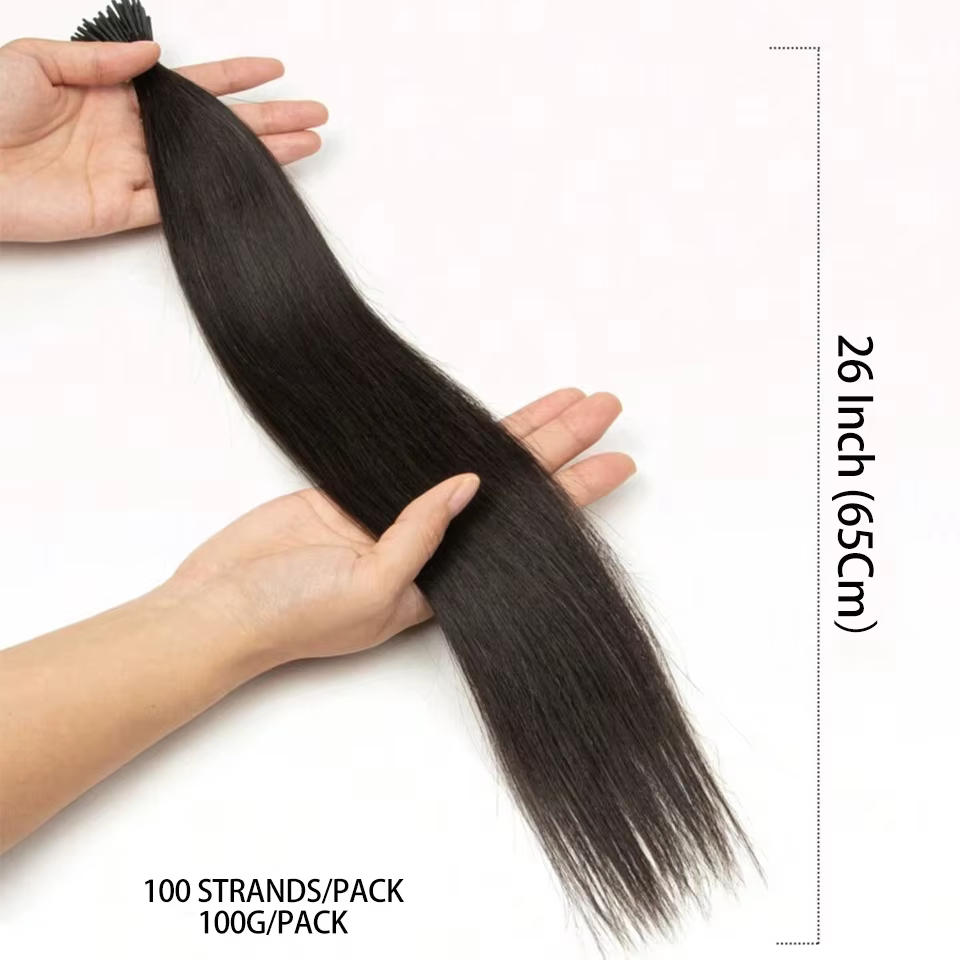 100 g/paquet I Tip Extensions de cheveux 26 pouces droite I Tip