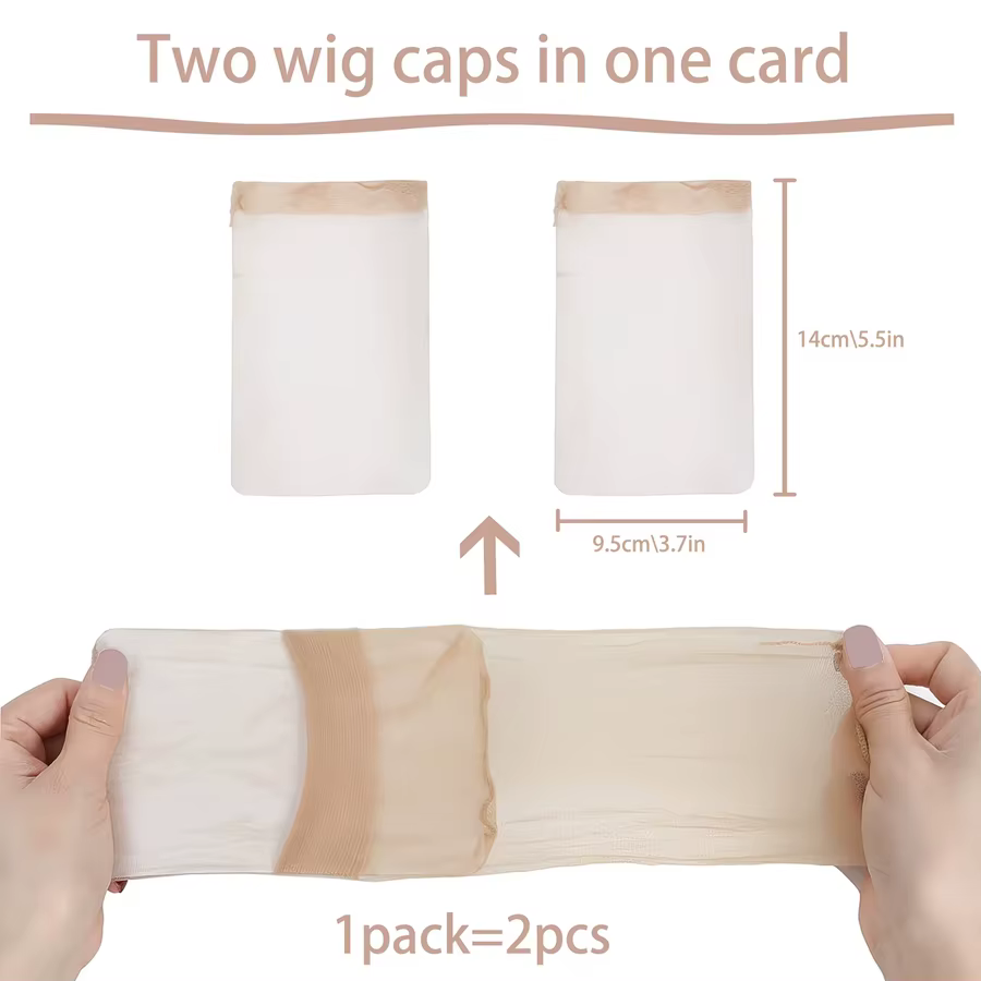 Lot de 2 bonnets de perruque unisexes HD invisibles