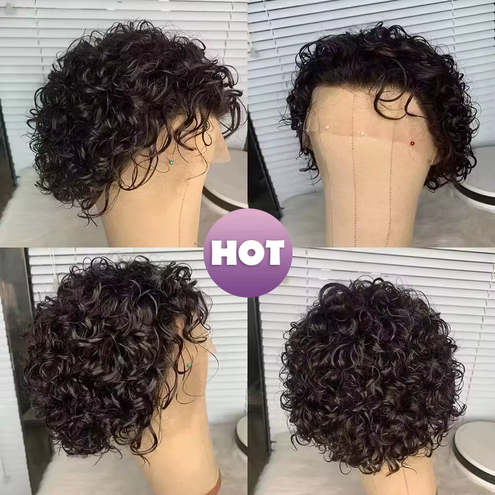 Perruque Lace Frontal Wig 100% naturelle bouclée