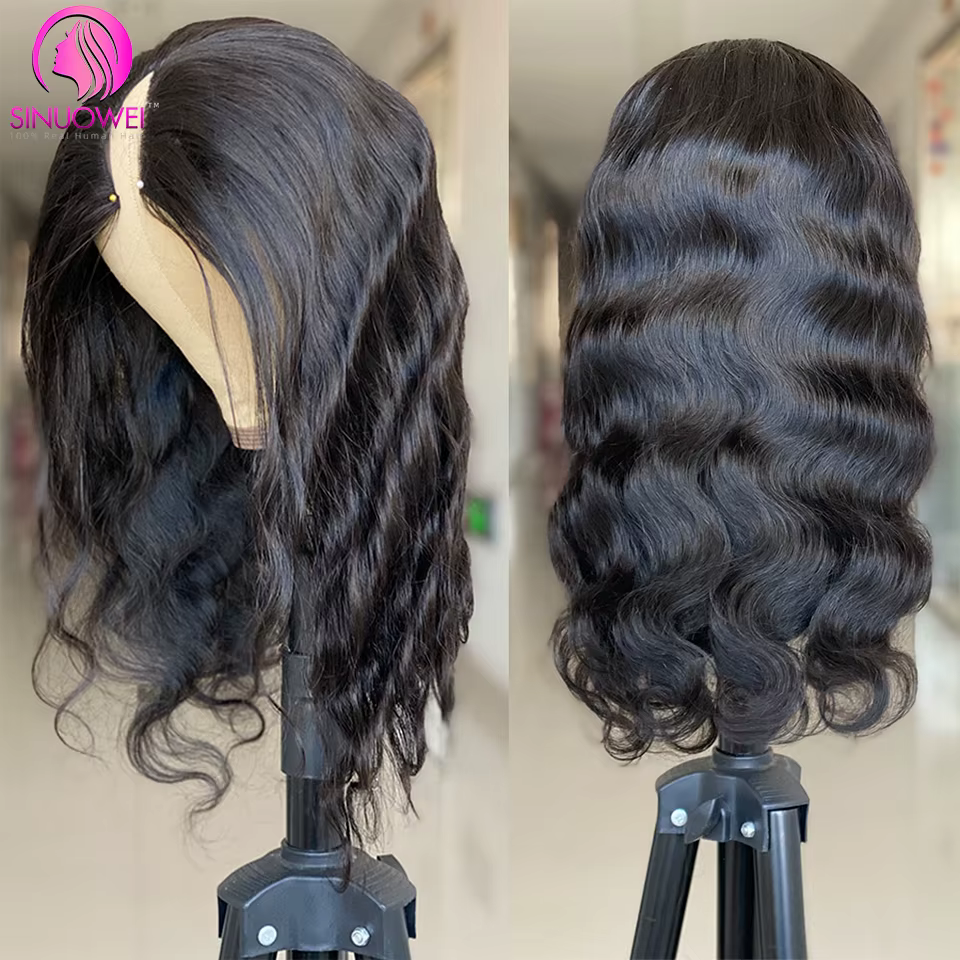 Perruque Sinuowei U V Part Body Wave en cheveux humains pour femmes