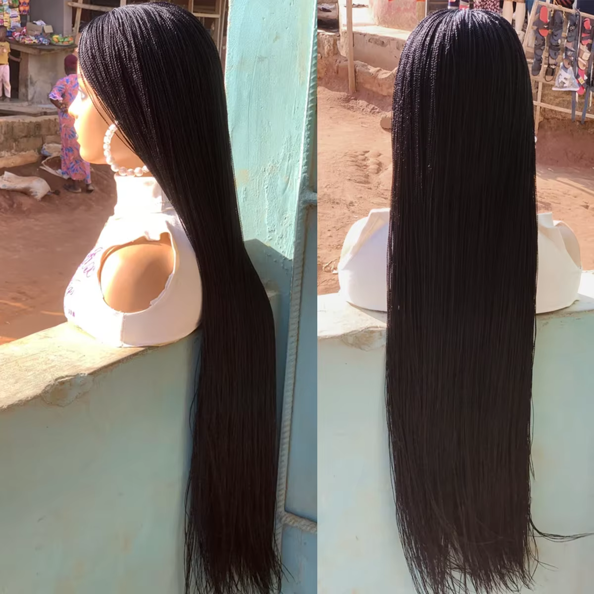 Perruque Afro Tressée Micro Million Twist Sans Colle pour Femmes Noires